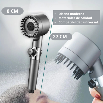 EcoSpa Shower| Cabezal de ducha con masajeador 4 en 1